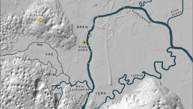 Vrhnika. Najdišča iz bronaste in železne dobe (izdelal: A. Gaspari)