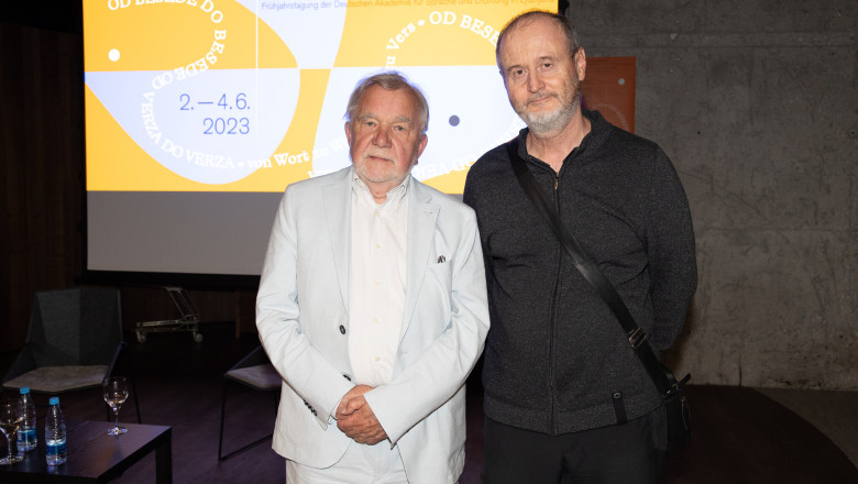 Prof. dr. Rüdiger Safranski in prof. dr. Tomo Virk (foto: Katja Kodba)